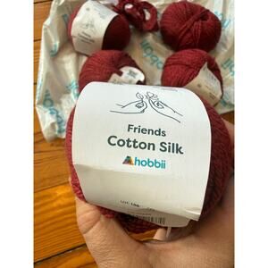 Friends Cotton Silk in Bordeaux, Five Balls, 250g, 655 yards